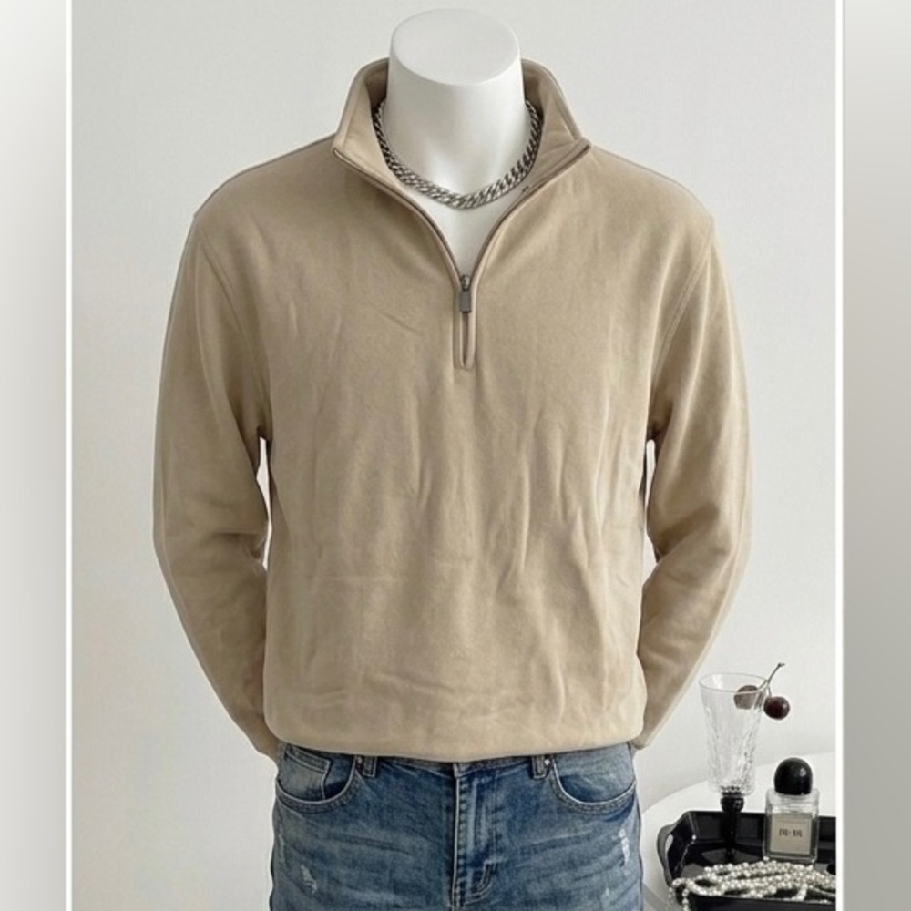 Arrow Men's Cream Zip-Up Sweater